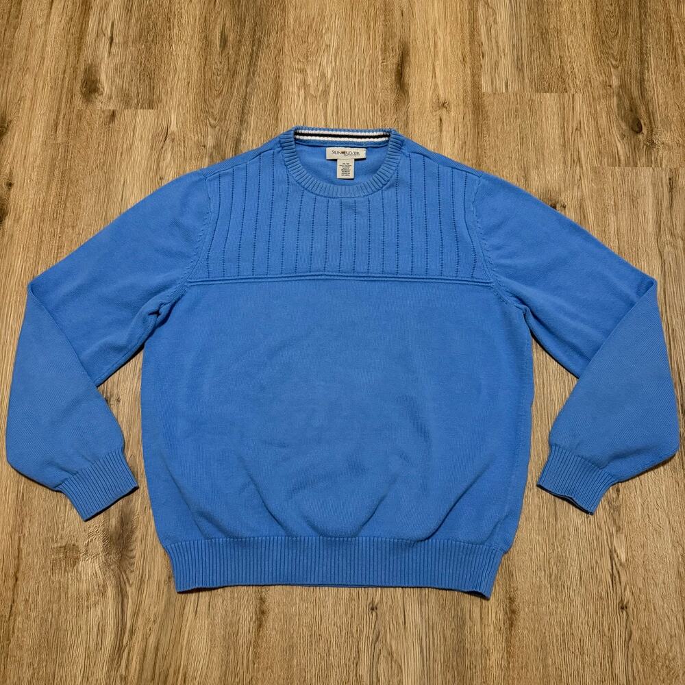Sun River Clothing Co. 100% Cotton Ocean Blue Sweater Women's Size Medium